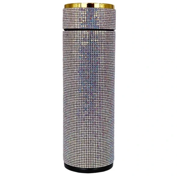 Rhinestone Embellished Insulated Stainless Steel Tumbler Thermal Coffee Cup - Picture 7 of 11